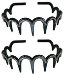 Crystal Headband/Tiara, Crystal White on Light Weight Plastic Black Trim U86010-0206