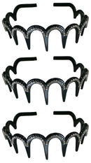 Crystal Headband/Tiara, Crystal White on Light Weight Plastic Black Trim U86010-0206