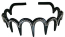 Crystal Headband/Tiara, Crystal White on Light Weight Plastic Black Trim U86010-0206