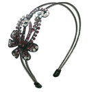 Crystal Flower Headband Resilient Metal Wire Hairbands U86121-0057