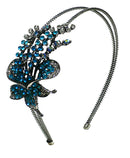Crystal Flower Headband Resilient Wire Metal Hair Band U86121-0121