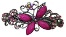 Bella Large Butterfly Barrette Sparkly Crystals French Clasp Hair Clip U86800-0053