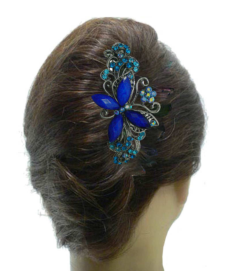 Bella Set of 7 or Set of 8 Large Butterfly Barrettes Sparkly Crystal Barrettes 0053-7 or -8