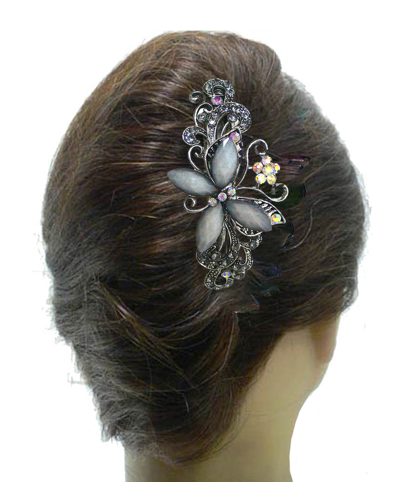 Bella Set of 9 Large Butterfly Barrettes Sparkly Crystal Barrettes 0053-9