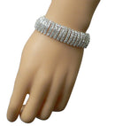 Bracelet5945 Bella Crystal Band Bracelet with 300 Crystal White Crystals AD83015-5945