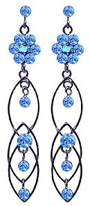 Long Dangle Earrings, silver tone, POST earrings - 1A89550-7