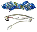 Bella Medium Barrette Flower and Leaves Hair Clip Sparkly Crystals YY86800-3 - Bella Fashion Jewelry Inc