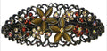 Bella Oval Barrette with Catseyes and Crystals #NM86010-1