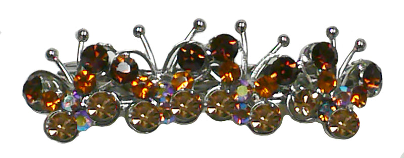 Hair Barrette Mid Size Design of  4 Shimmery Butterflies 5A86750-1