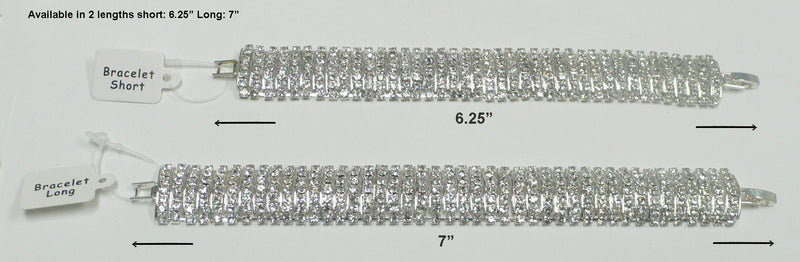 Bracelet5945 Bella Crystal Band Bracelet with 300 Crystal White Crystals AD83015-5945