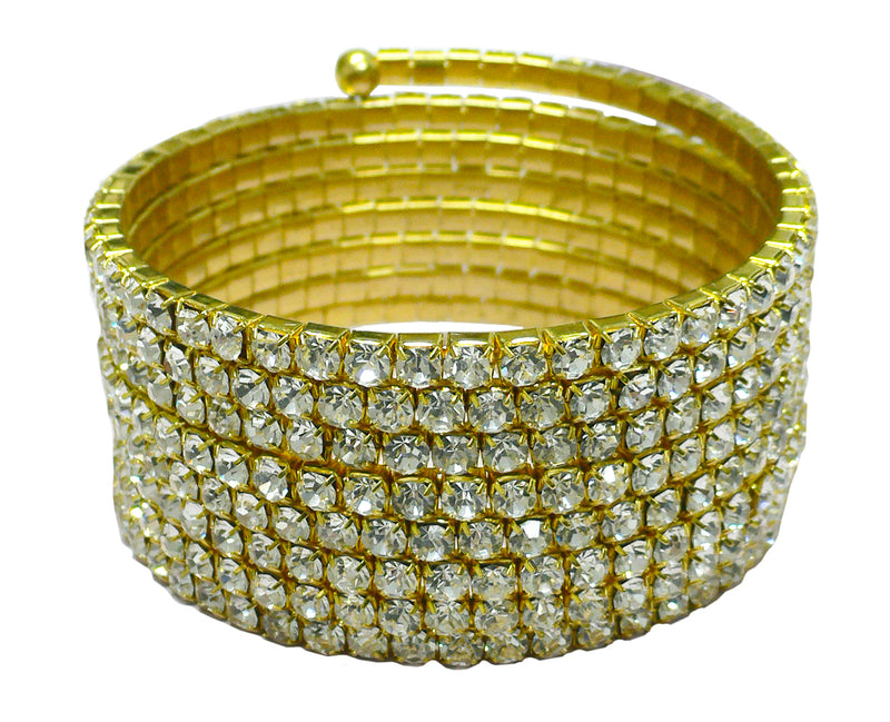 BFJ presents Brand JCGY Crystal Spiral Bracelet 8 Strands of Crystal Spirals for Bridal,  Parties 5614gs