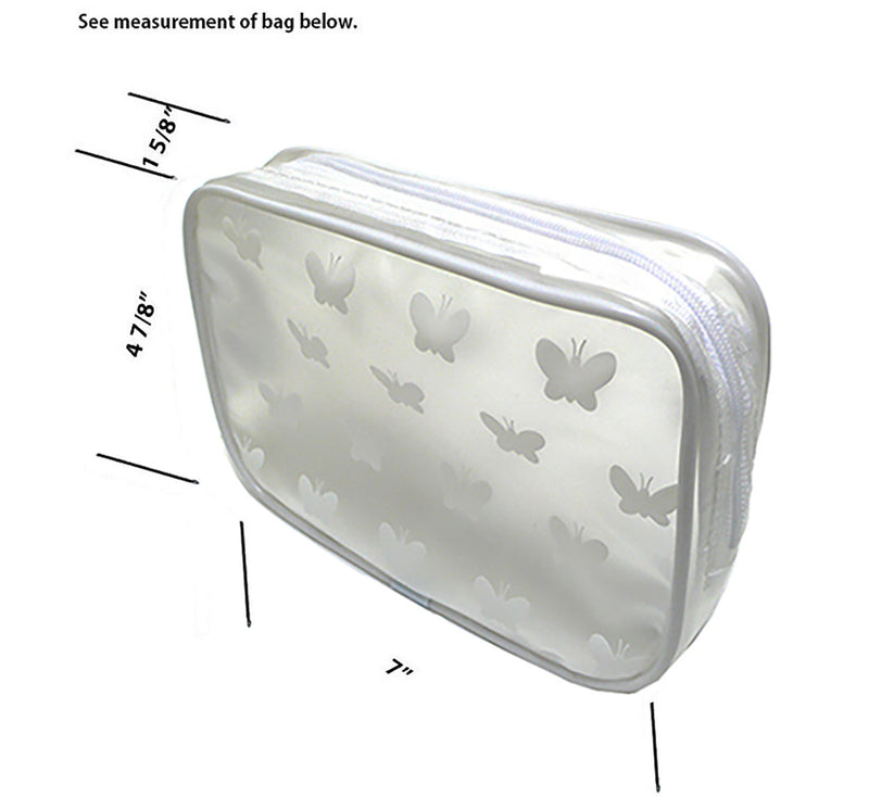 White Butterfly Cosmetic Bags Semi Transparent PVC Bridal Favers Briadal Events