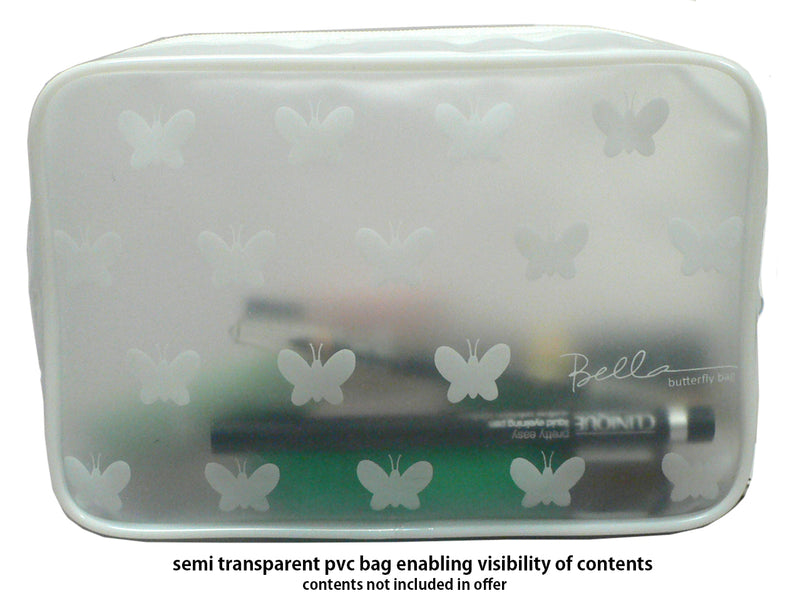 White Butterfly Cosmetic Bags Semi Transparent PVC Bridal Favers Briadal Events