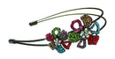 HB0056 Bella Crystal Flower Headband Bright Crystal Flowers Metal Hair Band U0056