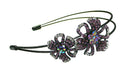 HB0056 Bella Crystal Flower Headband Bright Crystal Flowers Metal Hair Band U0056