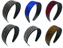 Set of 3 and Set of 6 Wide Band Plastic Bling Bling Headband 2" Wide at Center NI86012-24611-3and6