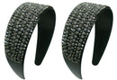 Set of 2 Wide Band Plastic Bling Bling Headband 2" Wide at Center NI86012-24611-2