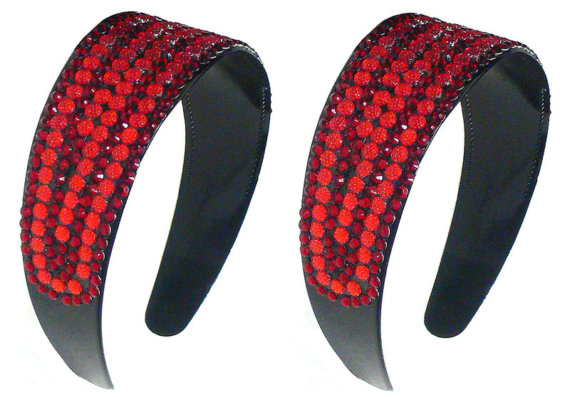 Set of 2 Wide Band Plastic Bling Bling Headband 2" Wide at Center NI86012-24611-2