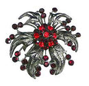 Crystal Fllower Spray Brooch