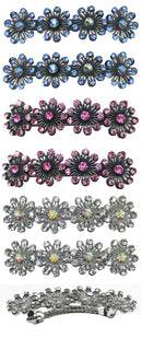 Bella Set of 6 Crystal Barrettes Medium Size 5A86550-1-6