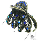 Bella Crystal Jaw Claw Clip Metal Hair Claw with Wide Cavity for Thick Hair 8 Colors GL56