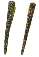 Crystal Alligator Clip with Serrated Saw Tooth Edge for Strong Grip NM86110-2