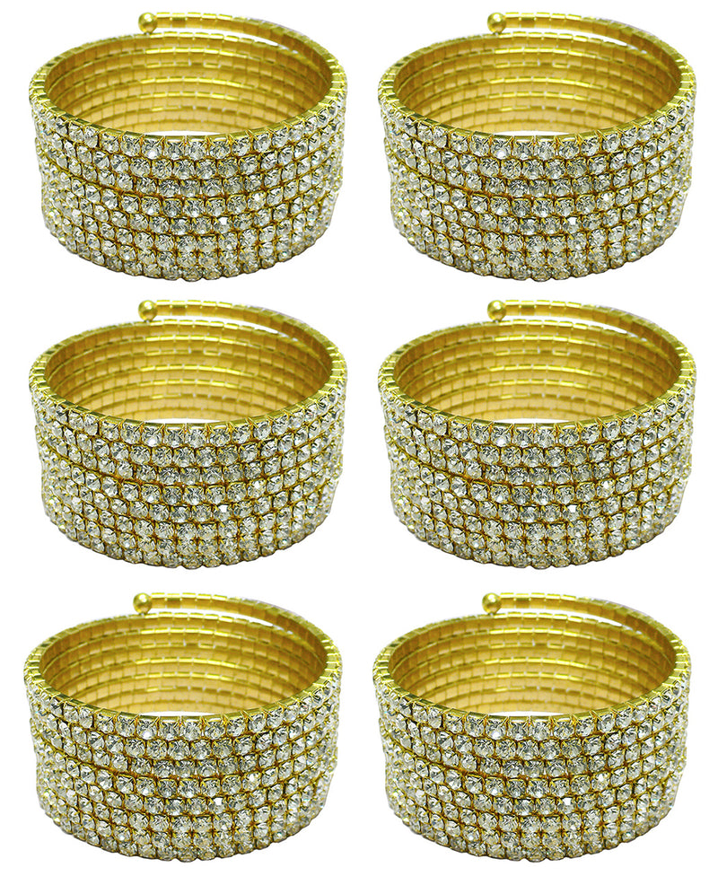 Set of 6 & Set of 8 Brand jcgy Crystal Spiral Bracelet 8 Strands Crystal Spirals Bridal,  Parties 5614-6-8