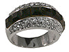 CZ Stone Band Ring, Black and White, NF80950 closeout @$2