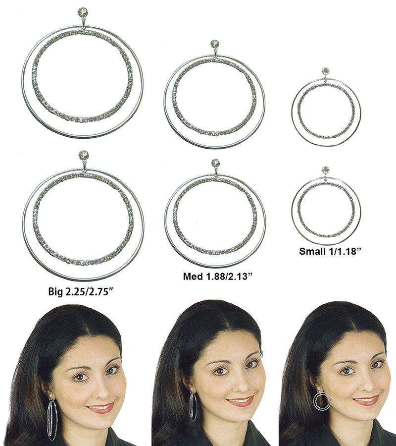 Brand jcgy Crystal Double Hoops Earrings Crystal Silvery White Movement Earrings AD89800-8131