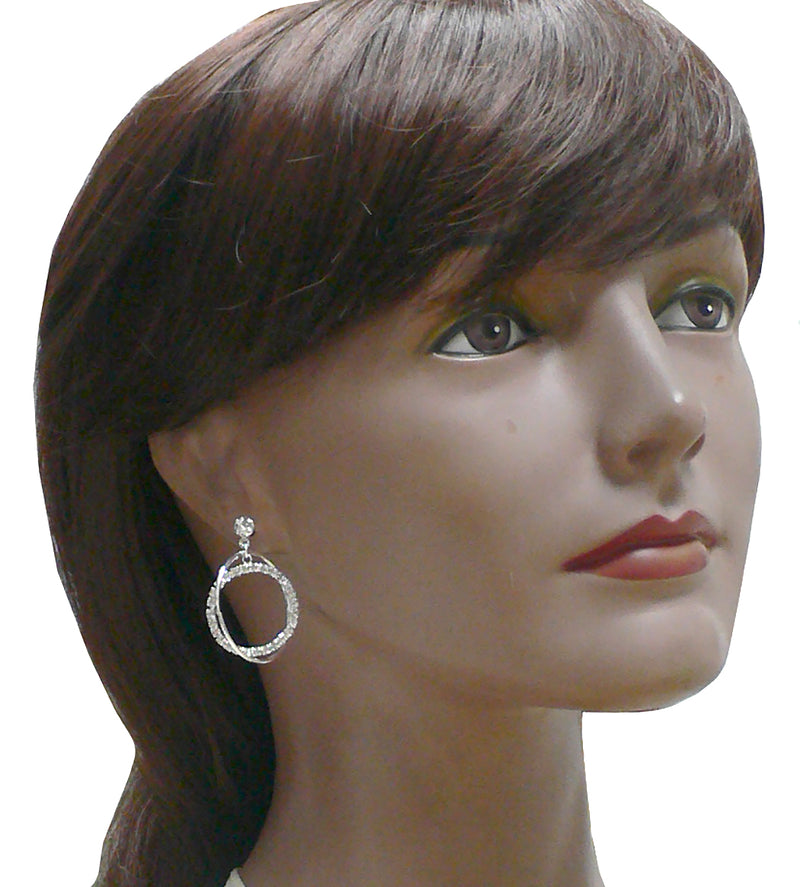 Set of 6 Brand jcgy Crystal Double Hoops Earrings Movement Earrings AD89800-8131-6