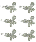 Bella Pair of Butterfly Snap Clip Barrettes Crystal Little Girls Hair Clips U86175-1747-pr