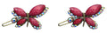 Bella Pair of Small Butterfly Barrettes Snap Clips for Thin Hair, Young Girls LPW86250-2