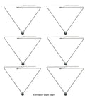 Set of 6 Necklace Silver Chain Imitation Pearl Pendant 85500-6