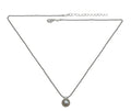 Necklace Silver Plated Chain Imitation Pearl Pendant South Seas Black or Creme Color 85500p