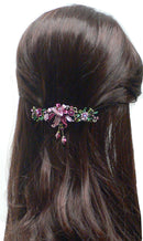 Bella Large Crystal Flower Barrette with Hanging Ornament