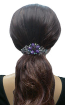 Bella Large Barrette with Beads and Crystals for Thick Hair
