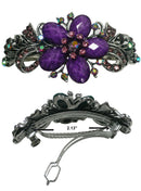 Bella Large Barrette with Beads and Crystals for Thick Hair