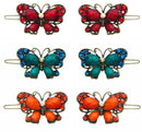 Crystal Butterfly Barrettes Snap Clips for Thin Hair Young Girls LPW86250-3