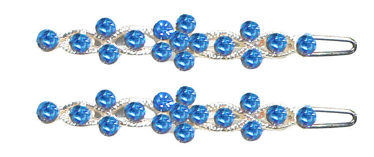 Pair of Hair Snap Clip Barrettes Sparkly Rhinestones U86250-2301