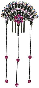 Peacock Feather Crown w/comb/crystal streamers 86265-1