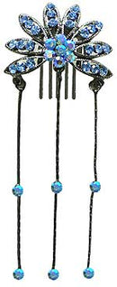 Peacock's Feather w/combs/crystal steamers 86265-2