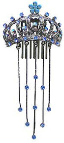Princess  Crown w/comb/crystal streamers 86265-3