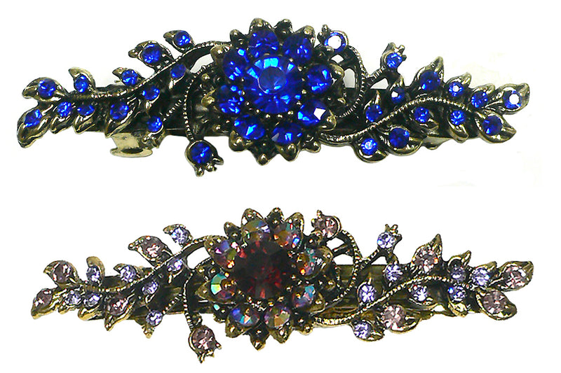 Bella Mid Size Crystal Barrette Sparkly Crystals in Set of 2, 3, 4