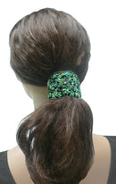 Set of 2 Bella Crystal Flower Hair Holder Barrette for High, Low Ponytail