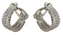 Small Crystal Triple Half Hoops Clip-on Earrings Silver Tone AD89750-69011