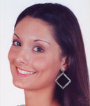 Dangle Earrings 2 Overlapping Diamond Squares in Crystal AB and Crystal White AD89700-8656