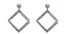 Dangle Earrings 2 Overlapping Diamond Squares in Crystal AB and Crystal White AD89700-8656