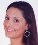Dangle Earrings 2 Overlapping Diamond Squares in Crystal AB and Crystal White AD89700-8656