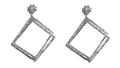 Dangle Earrings 2 Overlapping Diamond Squares in Crystal AB and Crystal White AD89700-8656