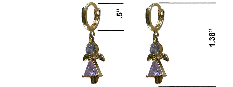 Dangle Angel  Zircon Natural Stones Earrings - YX89800-1